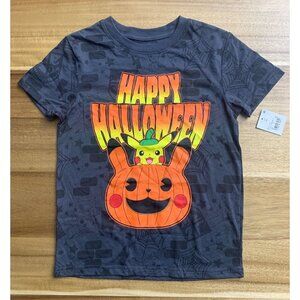 Pokemon Kids Boys Halloween Graphic Tee Happy Pikachu Pumpkin Print Size Small